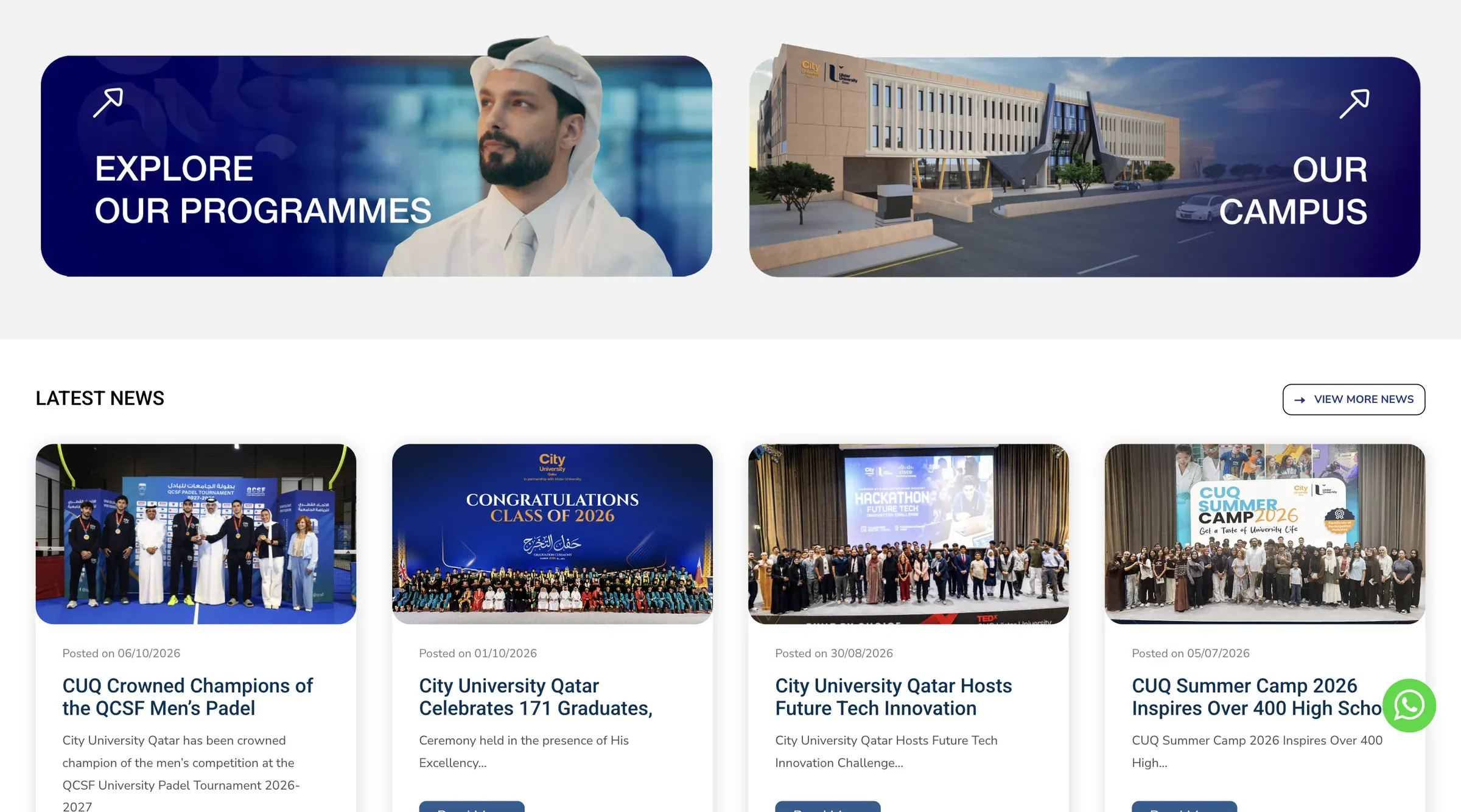 CUQ Ulster University, screenshot 2